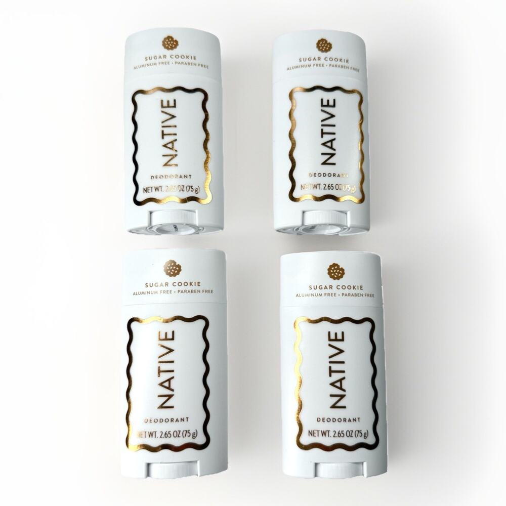 Lot of 4 Native Sugar Cookie Deodorant Aluminum Free Limited Edition
